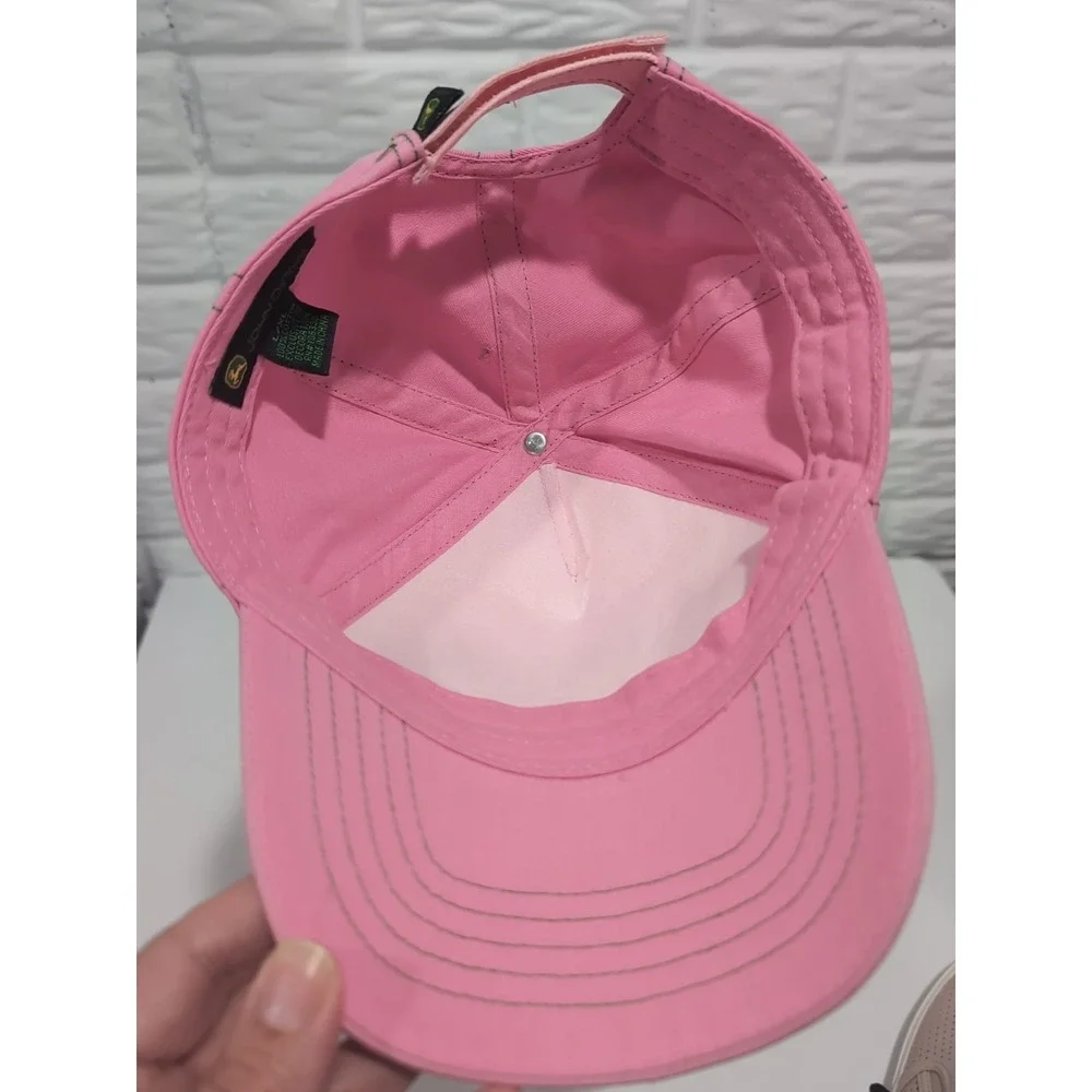 John Deere Pink Strapback Adjustable Hat Cap Girl L/XL Farm Hunt Pink Butterfly
